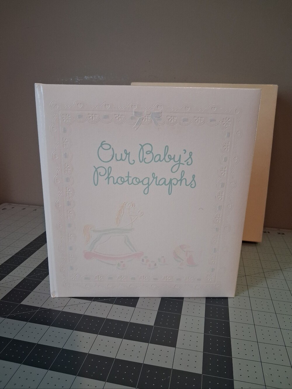 CR Gibson White Our Babys Photographs Baby Photo Album with Rocking Horse Pastel
